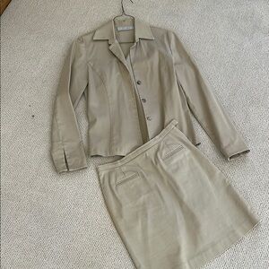 Tan Pencil Skirt and Blazer Set Knee-Length for Work🌿
